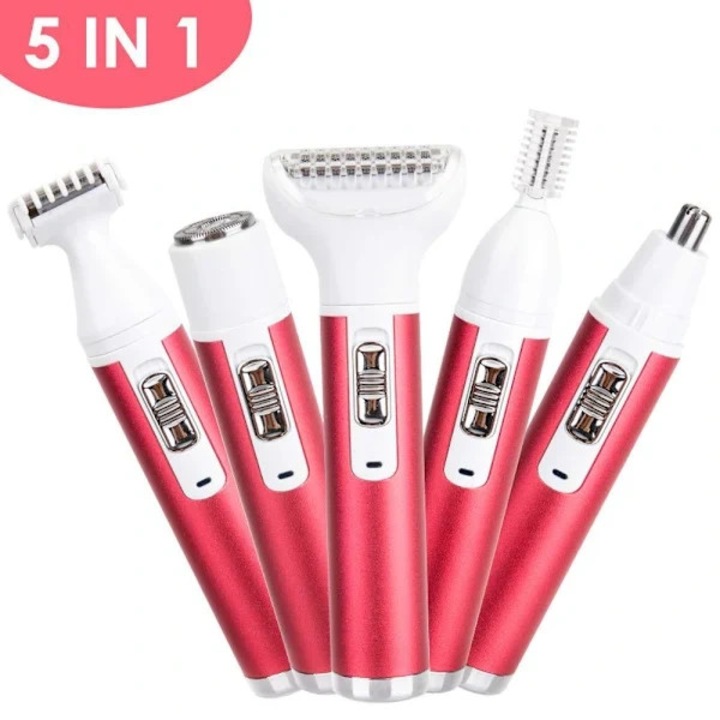 Kit tuns multifunctional 5 in 1, rosu roz, 13.8x5x2.5cm