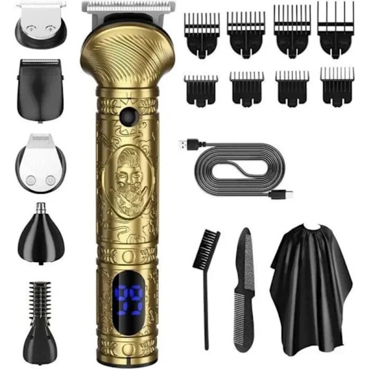 Kit trimmer 6 in 1, multifunctional, negru, 8 accesorii, 100-240V
