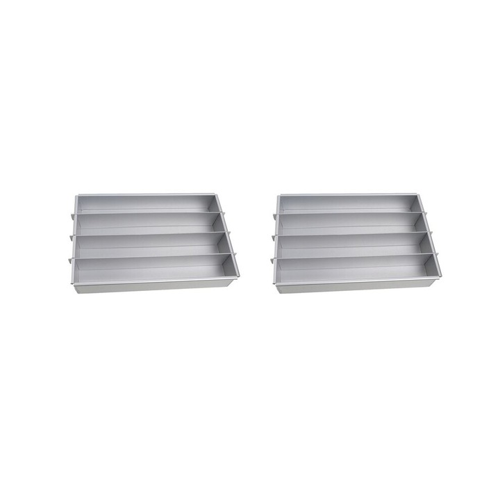 2 db anodizált alumínium sütőtepsi, ezüst, 30x20x5.2cm