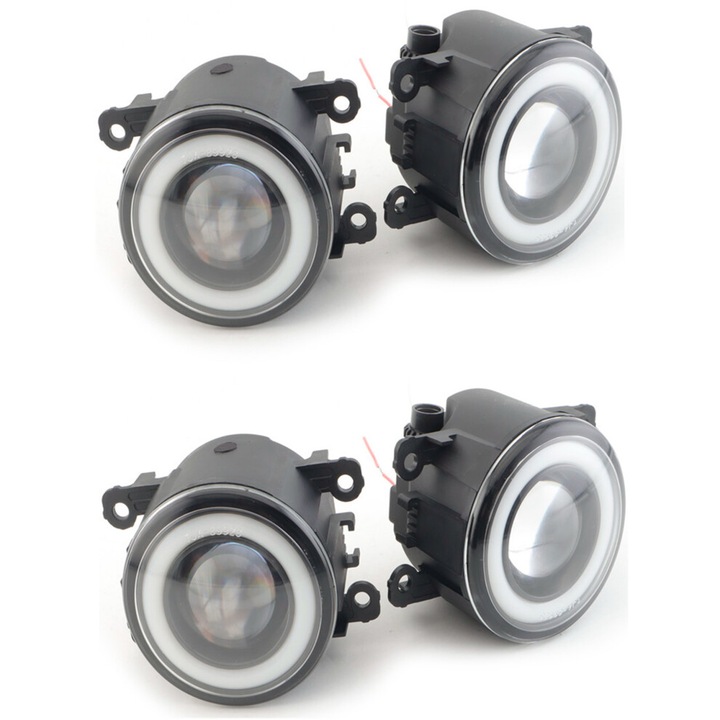 2 db LED Angel Eye ködlámpa szett, fekete-fehér, 12V 35W