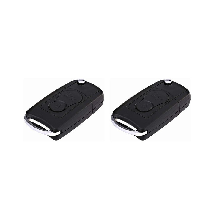 Carcasa cheie auto, 2 butoane, ABS, negru, set 2 buc, 7x3x1cm
