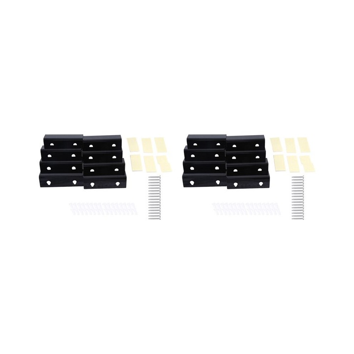 Fali polcok bakelit lemezekhez, 16 darabos szett, fekete akril, 10x3.5x3cm