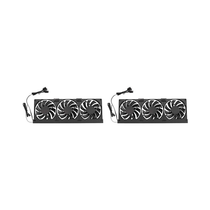 Set 2 ventilatoare PC 90x90x15mm, RGB, negru, silentioase