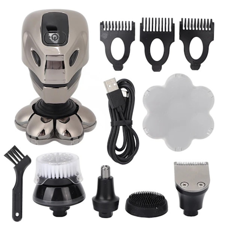 Aparat de ras electric multifunctional 5-in-1, rezistent la apa, reincarcabil, negru