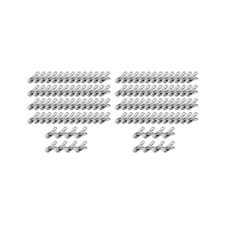 Set 120 cleme gradina, otel inoxidabil, argintiu, 5.3x1.2cm