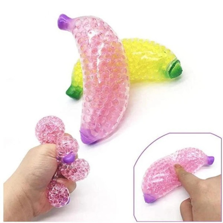 Set 2 mingi antistres banana, galben roz, 12cm