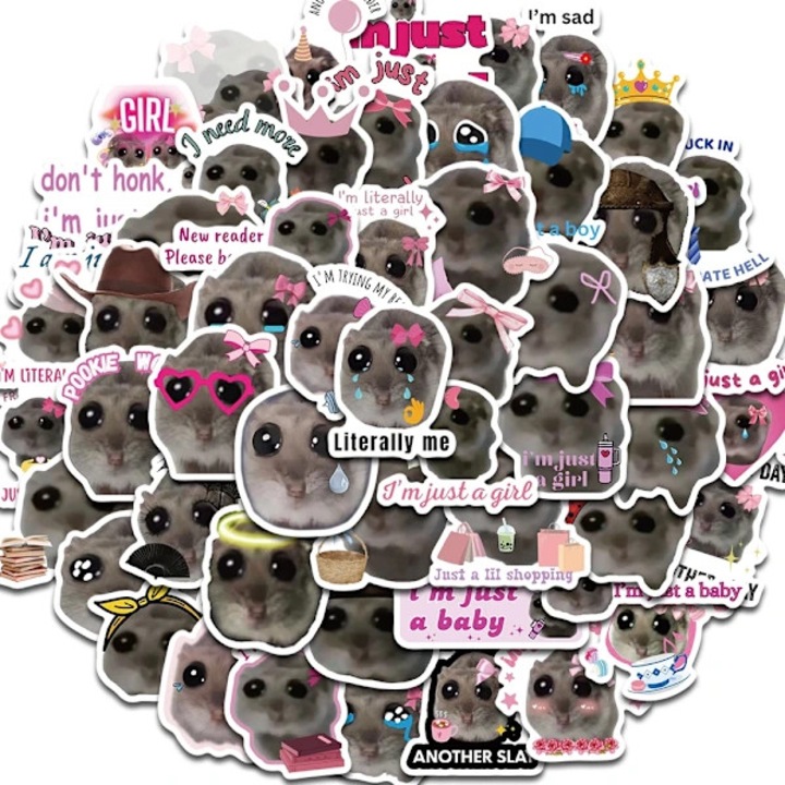 Set 56 stickere decorative hamster dragut multicolor plastic 10x15cm