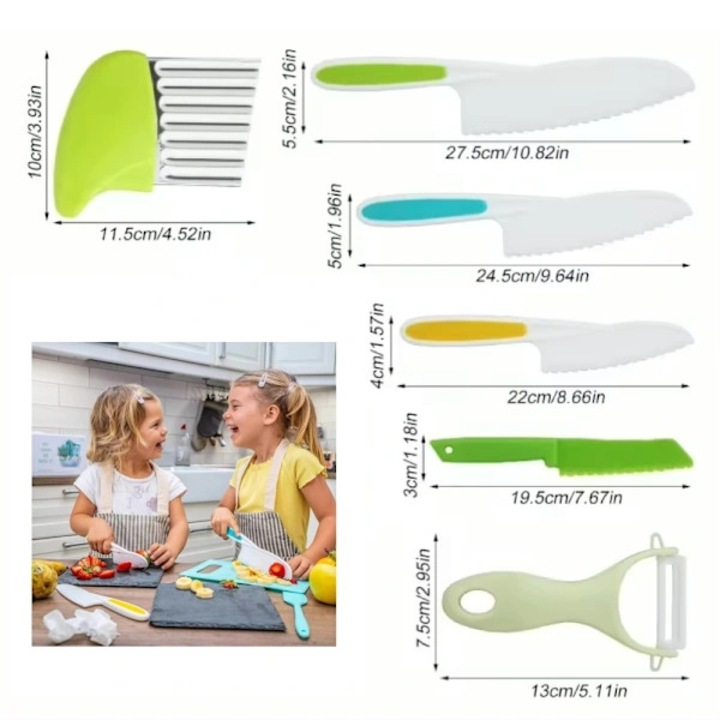 Set ustensile bucatarie copii 6 piese multicolor