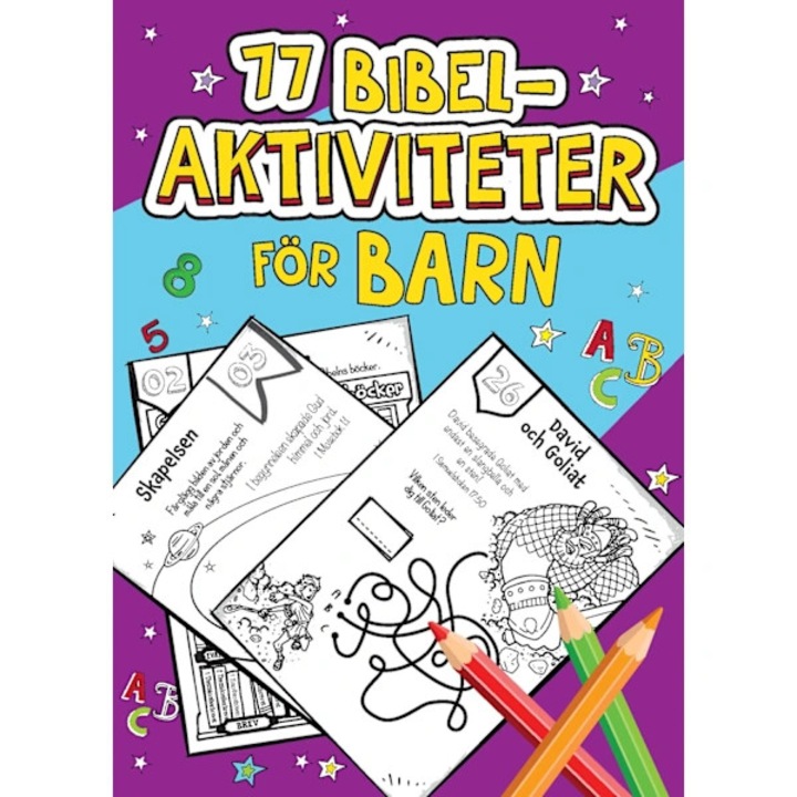 Carte activitati biblice copii, 77 provocari, hardcover, multicolor