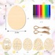 Decoratiuni de Paste din lemn, oua necolorate, set 6 piese, 8x6x0.25cm