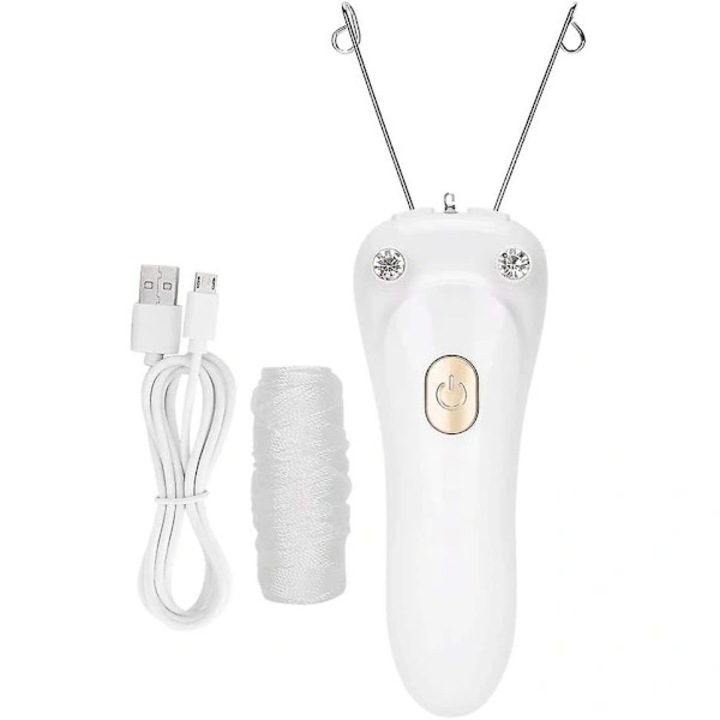 Epilator facial cu ata, aparat pentru epilat, reincarcabil USB, din ABS, 5W, alb, 1 buc