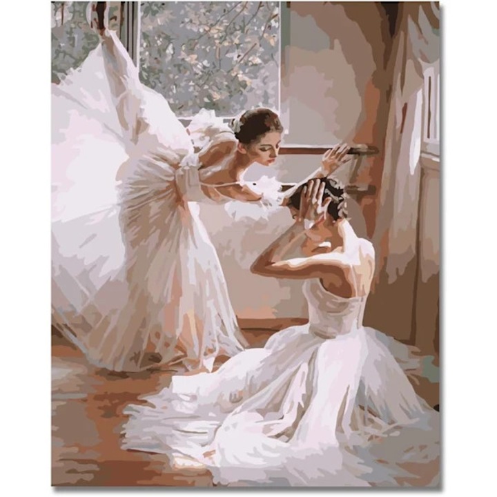 Set pictura pe numere, balerina, 40x50 cm, acrilic, fara rama