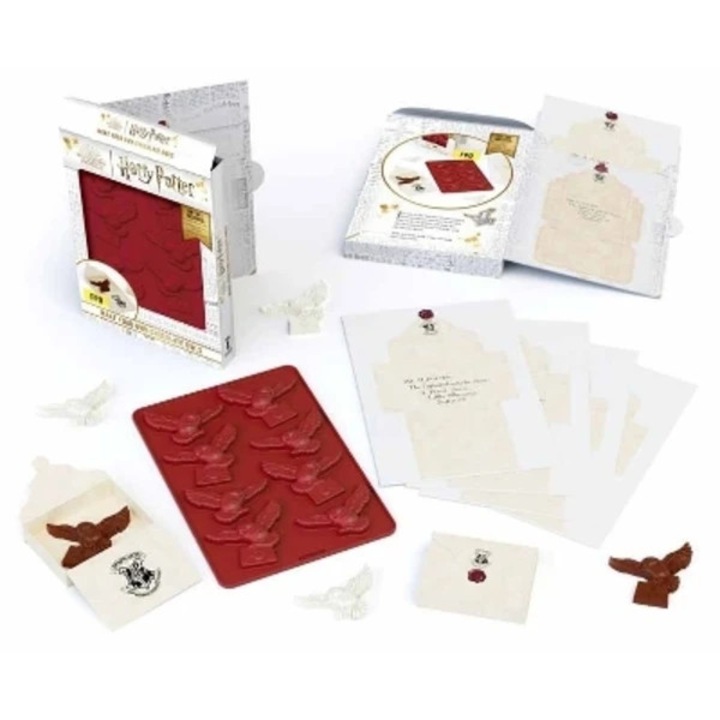 Set forme silicon bufnite ciocolata, cutii cadou Harry Potter, multicolor, 8x8cm
