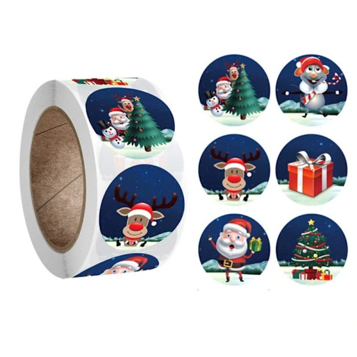 Set 500 stickere Craciun multicolor 2.5cm diametru