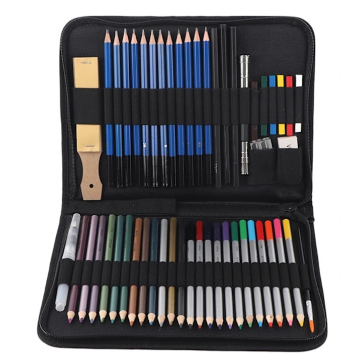 Set 51 piese creioane colorate pentru desen si schita multicolor