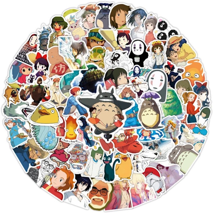 Set 100 stickere anime Studio Ghibli, vinil, rezistente la apa, multicolor, 5x10cm