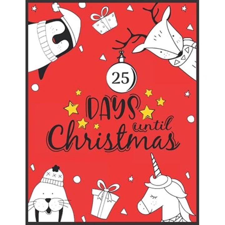 Carte de colorat Advent pentru copii 4-8 ani, 25 pagini, alb