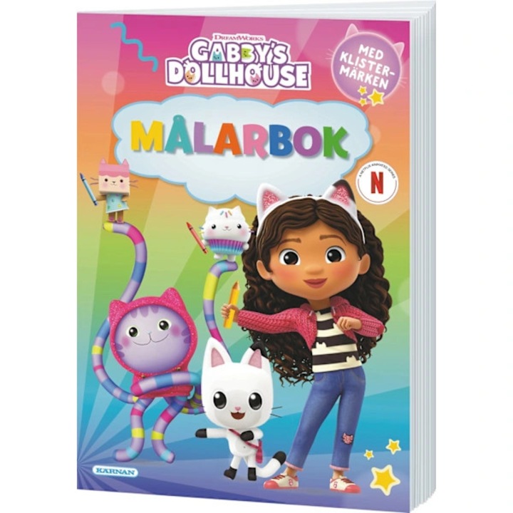 Carte de colorat Gabby's Dollhouse cu abtibilduri multicolor A4 24 pagini set