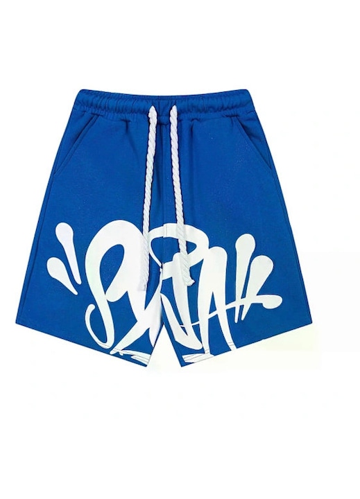 Pantaloni sport barbati, pantaloni scurti de vara, streetwear, albastru, fabrica de moda