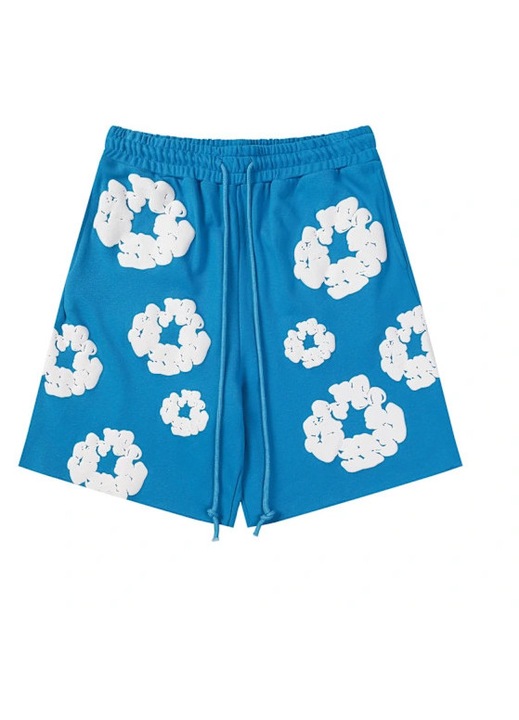 Pantaloni sport barbati, pantaloni scurti Grafiska, casual, imprimeu 3D, albastru deschis, bumbac, 2XL INTL