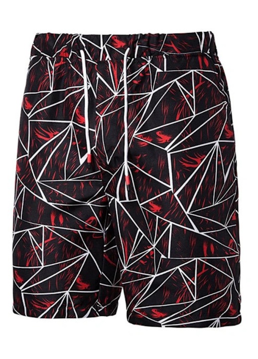 Pantaloni scurti sport barbati, bleumarin si bordo, material amestec de bumbac, M INTL