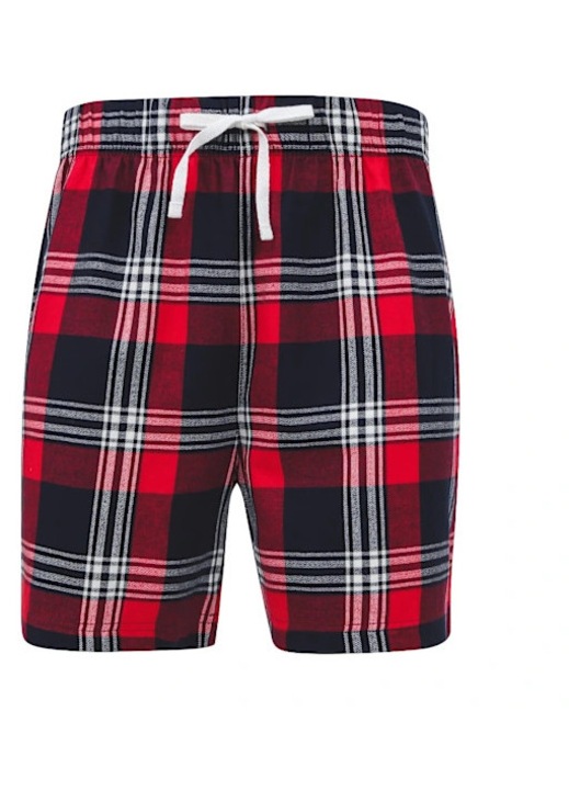 Pijamale barbati, pantaloni scurti, tartan, rosu/bleumarin, set, 2XL INTL