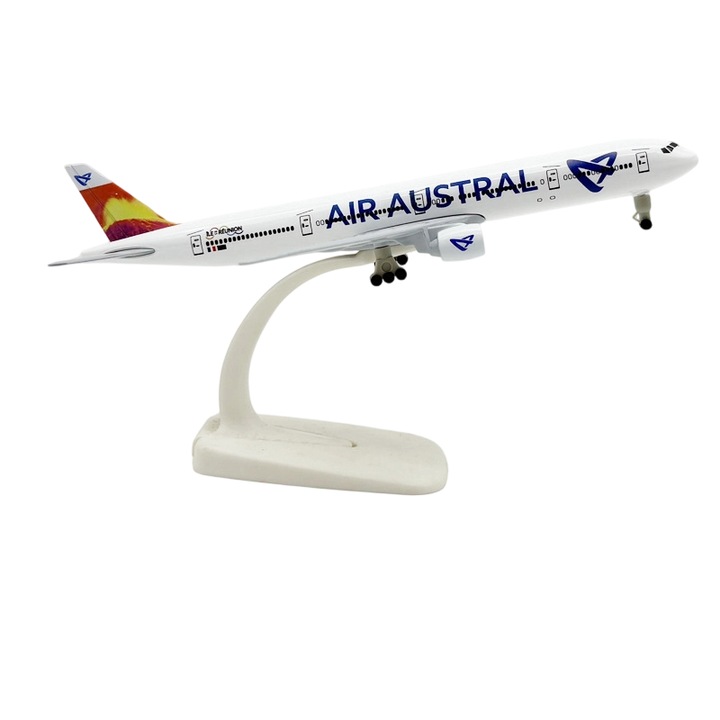 Repülőgép modell állvánnyal, 20cm, többszínű