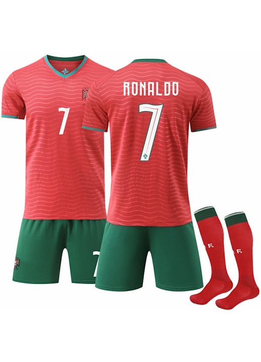 Детски спортен екип, Португалия, Световно първенство 2026, номер 7, Ronaldo, изработен от качествен материал
