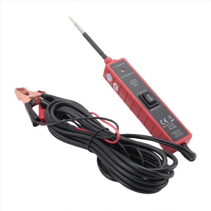 Tester circuit auto 6-24V, cablu 4.8m, rosu, 18x7x3cm