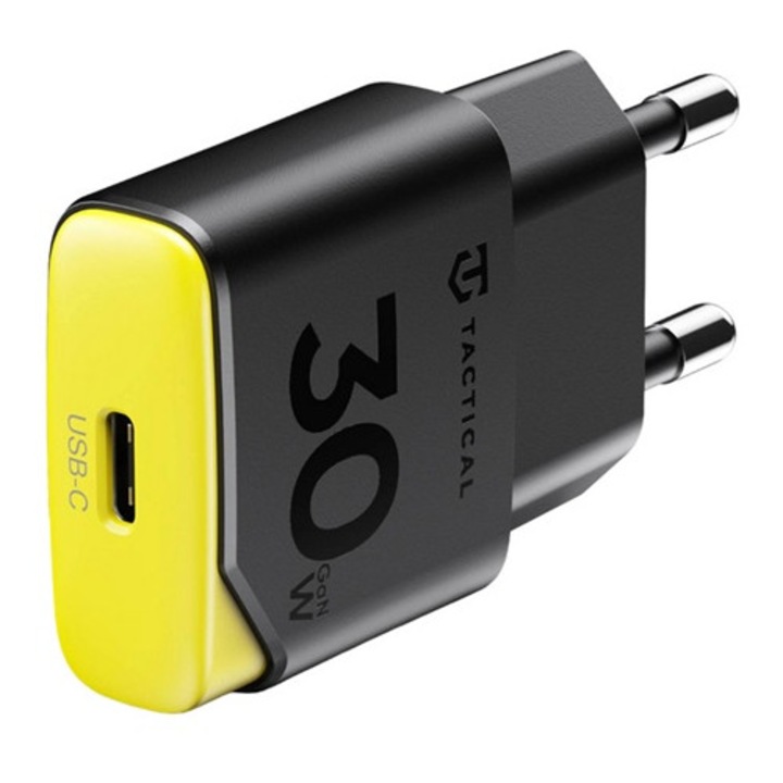 Tactical minimi hálózati töltő type-c aljzat, 30w, gan, gyorstöltő, fekete