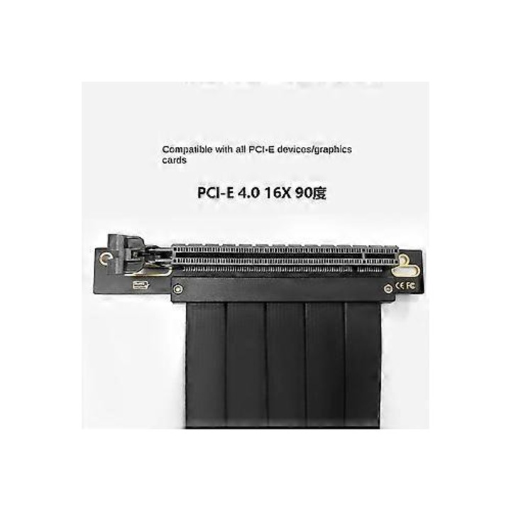 Cablu extensie PCIe 4.0 x16, 10cm, negru