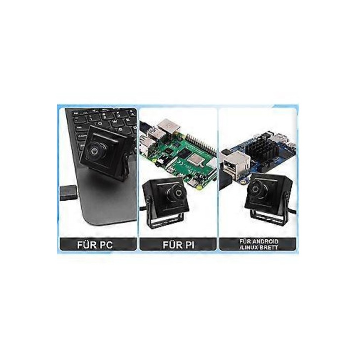 Камера USB FRU-CJK0424-260918-804 (USB-4MP-2.1mm) 4MP 2560x1440@30fps, обектив 2.1 mm 120° широк ъгъл, вграден микрофон, UVC plug-and-play, метален корпус, черна