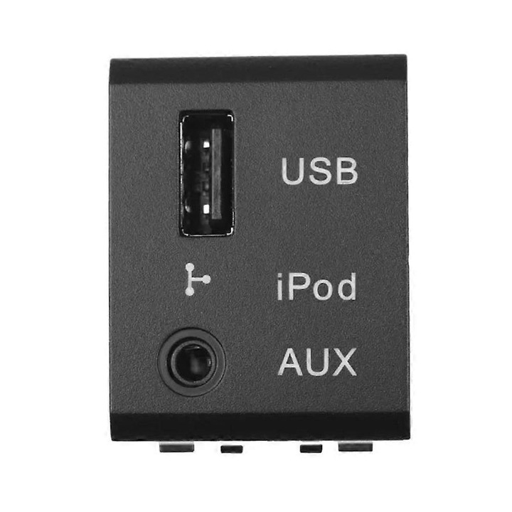 Adaptor USB AUX auto negru 10x3x2cm
