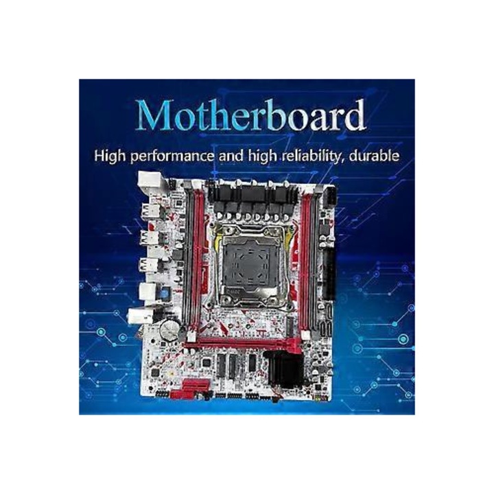 Placa de baza M-ATX, OEM, X99G757, dual channel, alb-rosu, 30x24cm