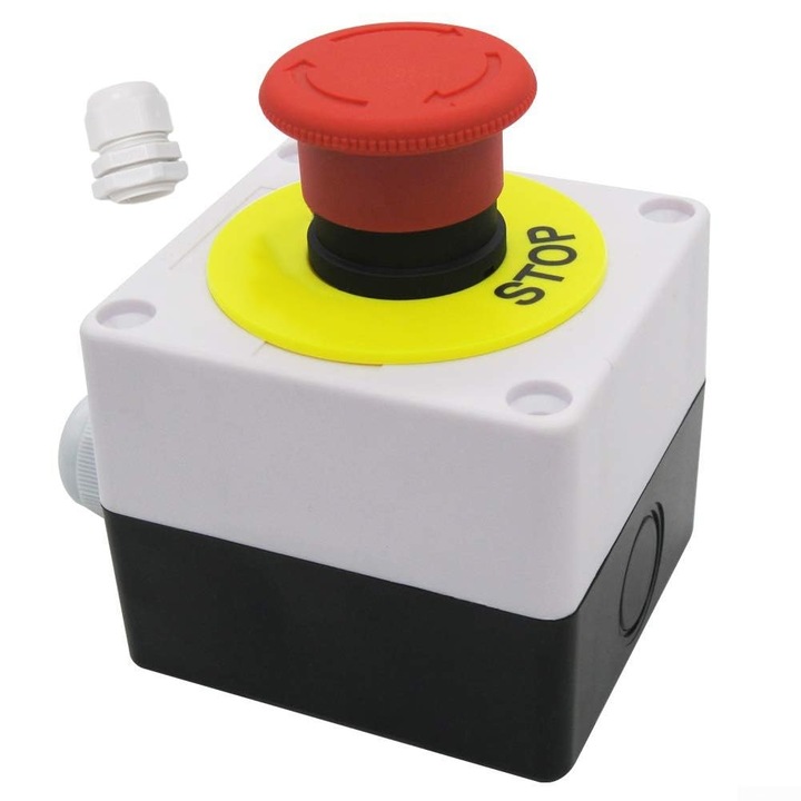 Gombos kapcsolóállomás, piros kikapcsoló és zöld bekapcsoló gomb, 22mm, IP65, 220V, 10A