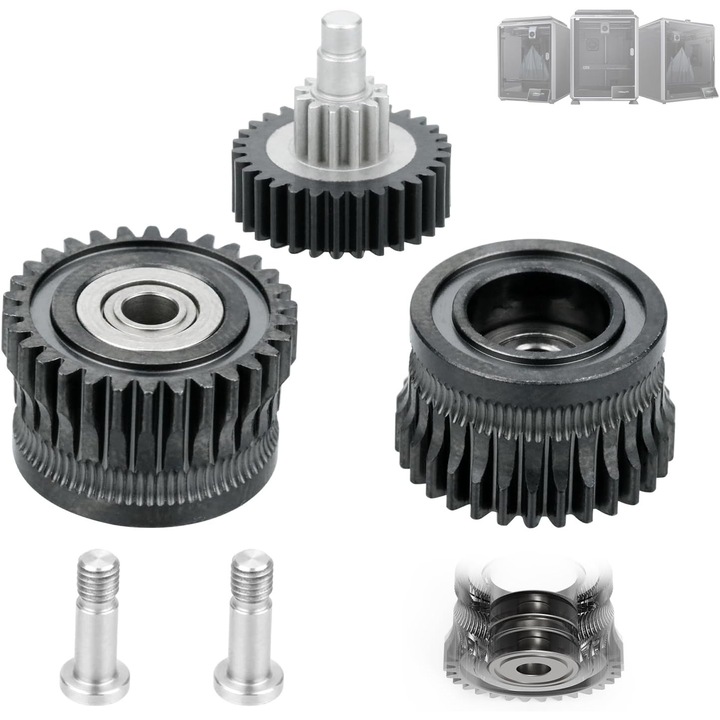 Extruder metalic, kit upgrade, dublu rulment, negru, 3D, 0860