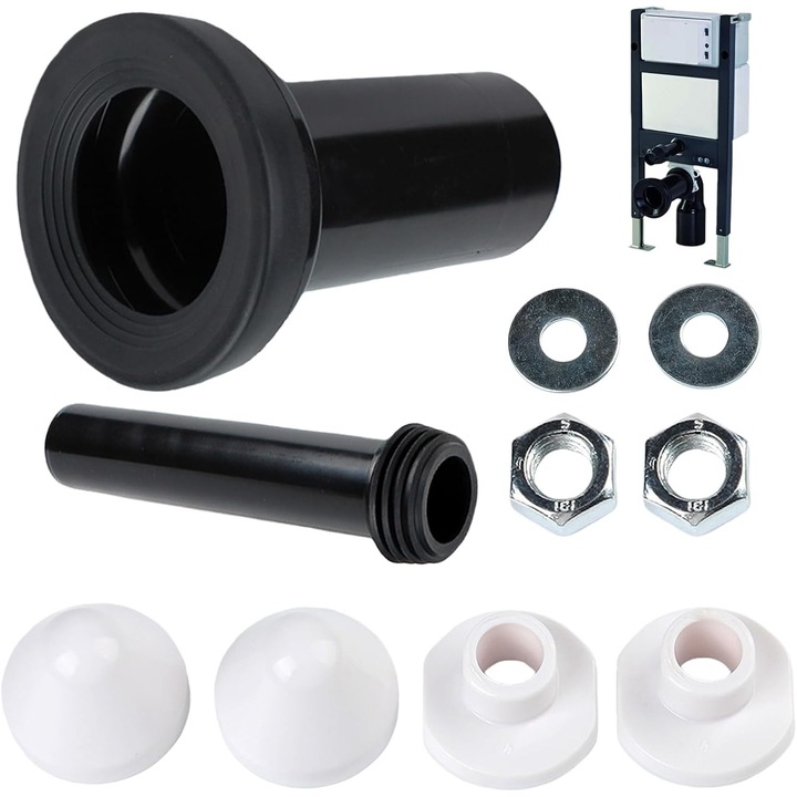 Kit racordare rezervor WC suspendat, 90/45mm, 180mm, PVC, compatibil Geberit Duofix