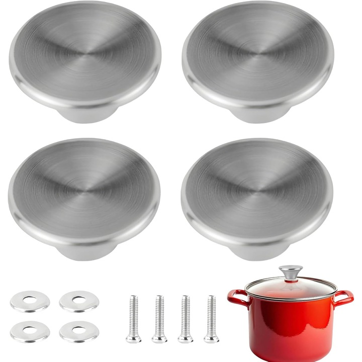Set 4 capace manere oale inox rezistent caldura universal 4x4cm