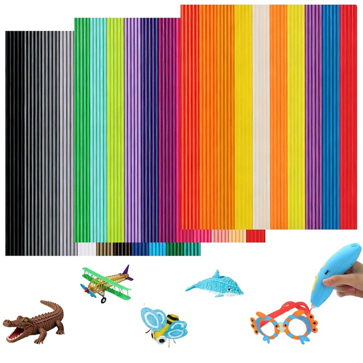 Филамент 3D 3Doodler Start+ комплект 160 броя 32 цвята 2.5мм PCL ниска температура