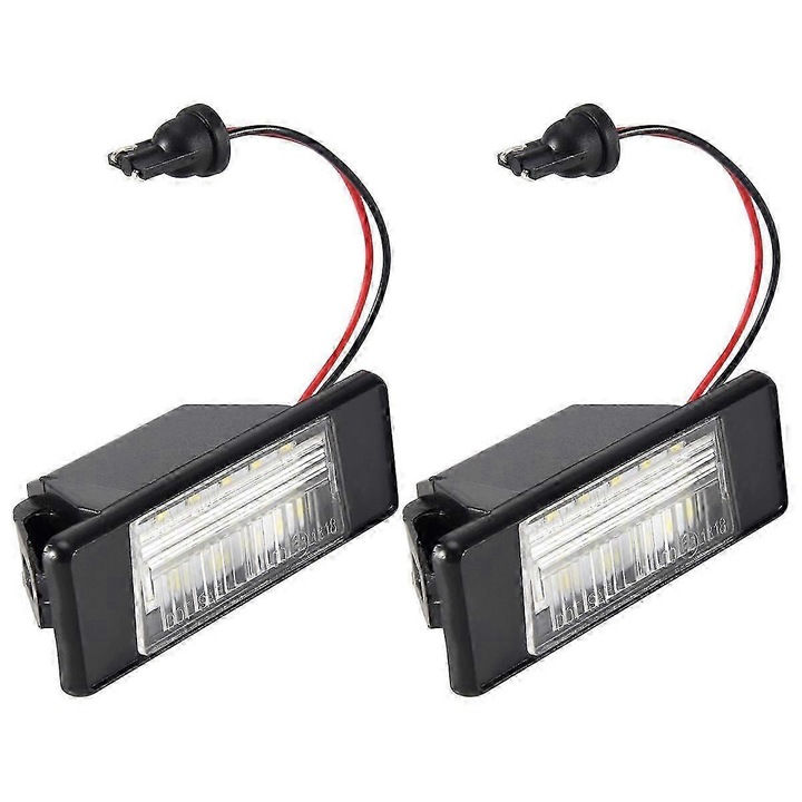 2 db LED rendszámtábla világítás készlet, 18 fehér LED, 7x2.4x3cm, Nissan Juke Primera Qashqai X-trail modellekhez