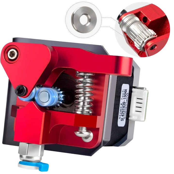 Extruder dual gear metal cu motor pas cu pas Nema 17, kit upgrade, negru, universal