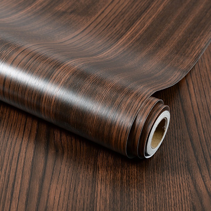 Hartie adeziva mobila pentru mobilier efect lemn 40x200cm maro impermeabila