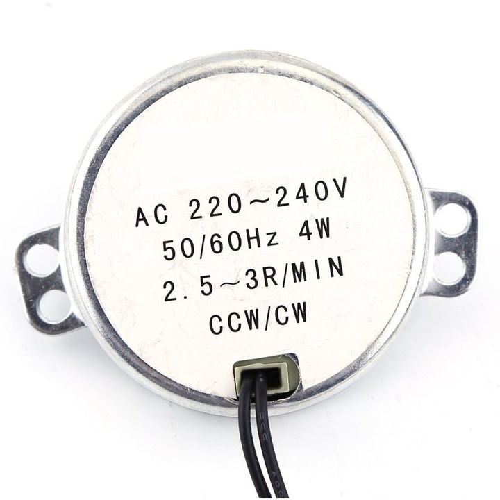 Електрически синхронен мотор 4W 220-240V, малък, сребрист, 90g, 2.5-3RPM