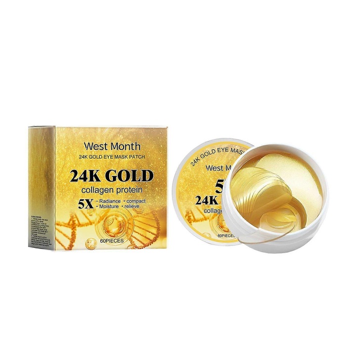 Masca ochi West Month 24k aur colagen niacinamid hidratant 1buc