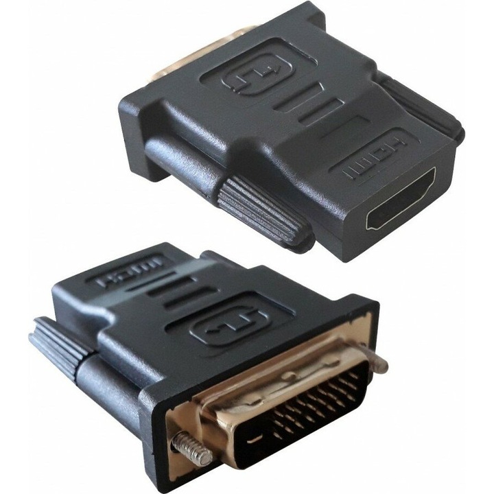 Adaptor HDMI Techly IADAP DVI-HDMI-F, negru, 50x40x15mm