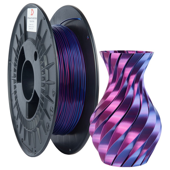 Filament PLA Silk Dual Color 3DPower mozgó-kék 0.3kg 1.75mm