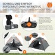 Cort camping pop up, ECD Germany, pentru 3-4 persoane, cort tip cupola, impermeabil si rezistent la vant, gri, dublu strat cu 2 usi, cort de familie pentru drumetii, trekking si plaja, cu geanta pentru transport, instalare automata