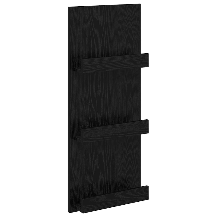 vidaXL Magazin állvány polcokkal Fekete tölgy 43 x 11 x 102 cm Faanyag 899512