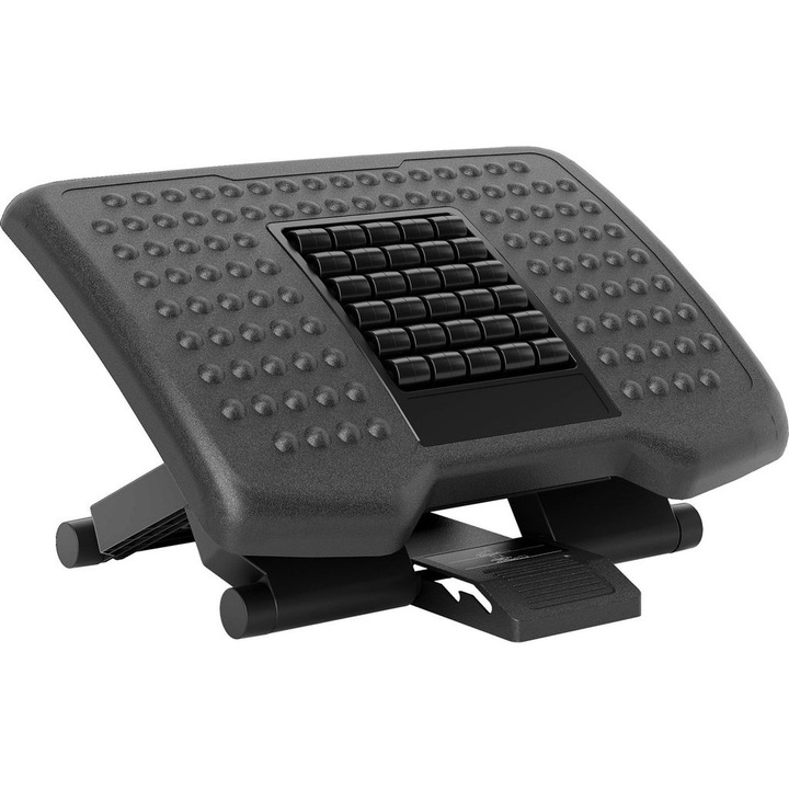 Suport ergonomic pentru picioare cu role de masaj, negru, 35x46cm