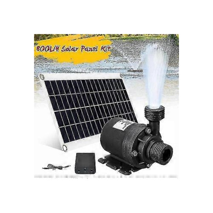Соларна водна помпа 50W 800L/h черна 42x28cm 7.7x4.2x6.5cm комплект